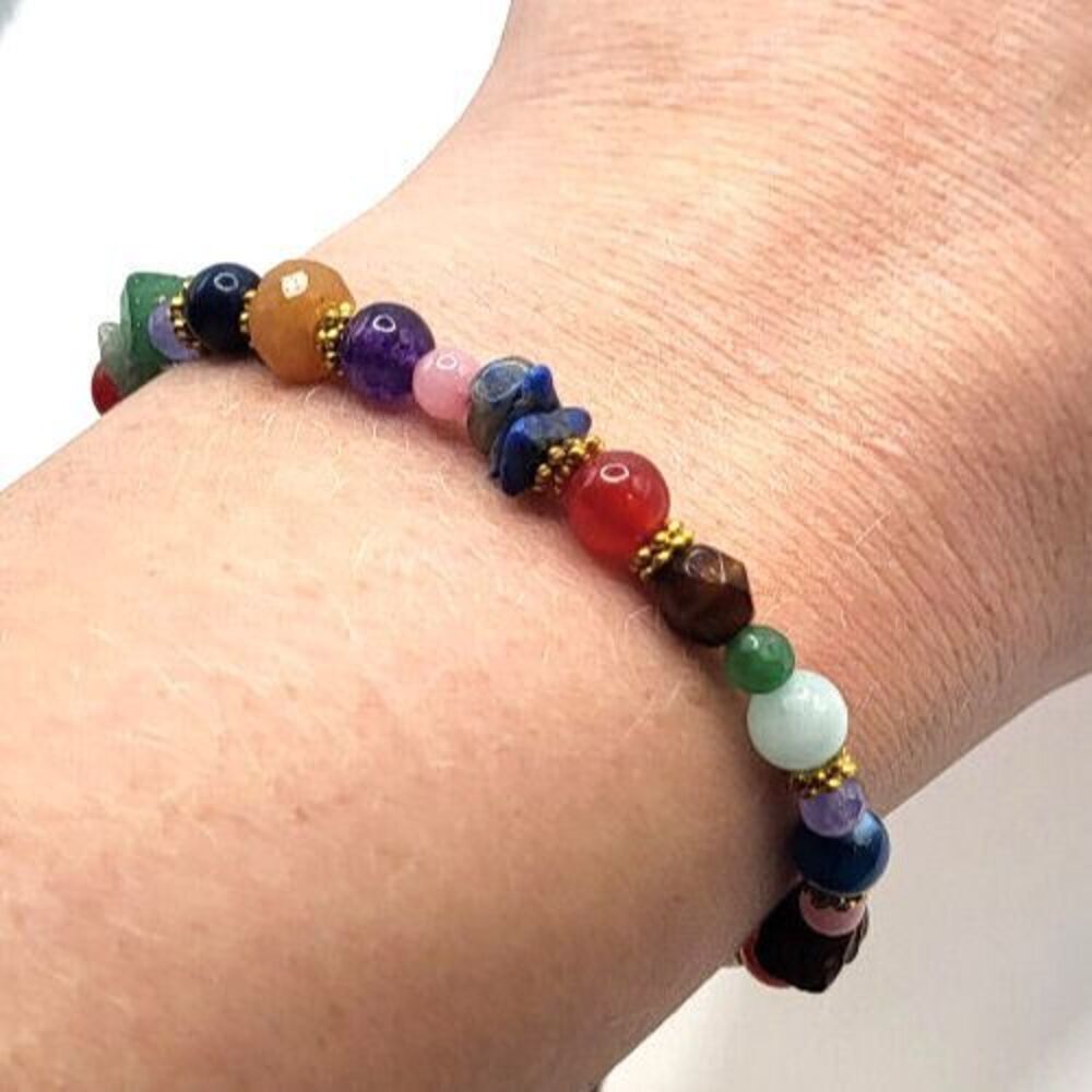 Bohemian Healing Crystal Bracelet 8in